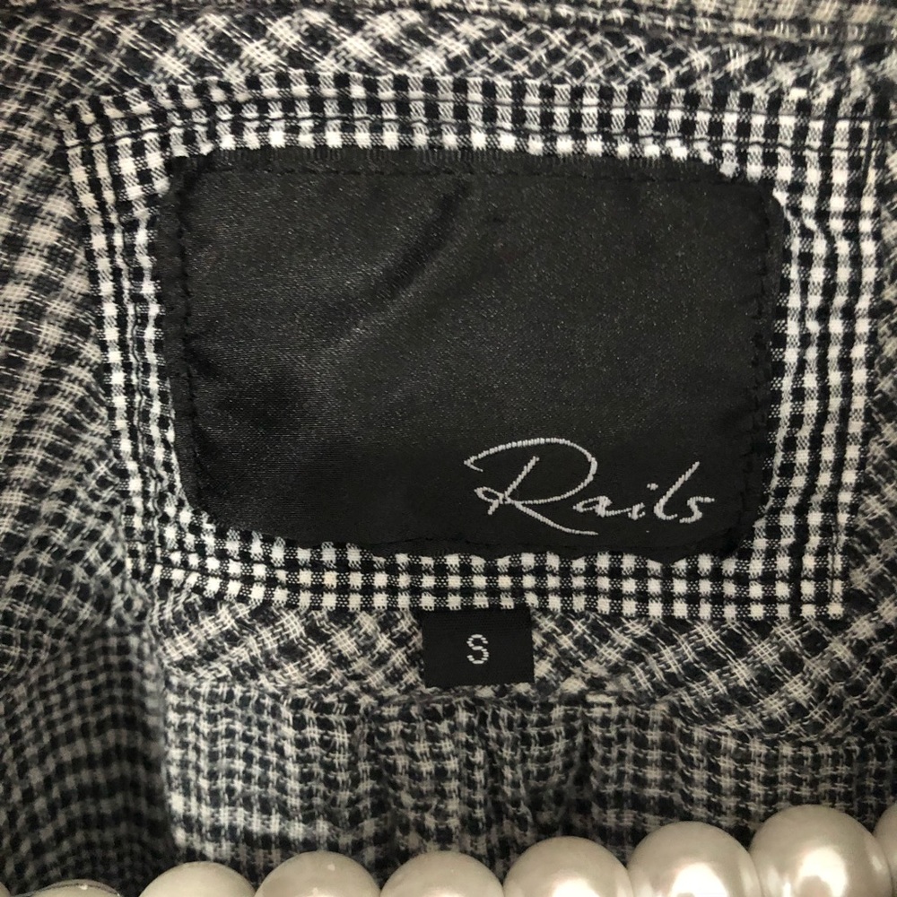 Rails Grey Plaid Flannel Button Down Size Small - image 2